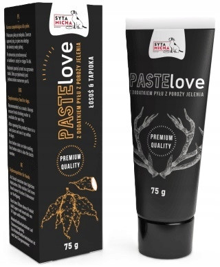 PASTE Love - lazac és tápióka  tubusos snack kutyáknak STYA MICHA 75 g