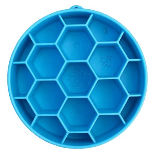 Evéslassító tál kutyáknak, méreganyagmentes, SodaPup® eBowl Honeycomb kék