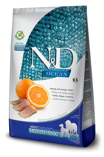 N&D Ocean hering és narancs felnőtt medium & maxi 2,5 kg