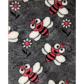 Vetbed  75 cm x 100 cm rózsaszín szürke méhecskés 