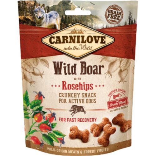 Carnilove Dog Crunchy Snack Wild Boar & Rosehips- Vaddisznó Hússal és Csipkebogyóval 200g