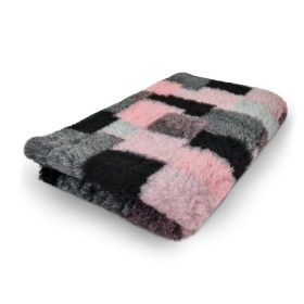 Vetbed 100 cm x 150 cm pink fekete   négyzetek