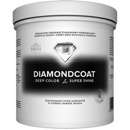 Komplex szőr- és bőrápoló vitamin sötétszőrű  kutyáknak,  300 g Diamond Coat  Deep Colour and Super Shine, Pokusa 
