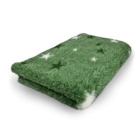 Vetbed 100  cm x 150 cm zöld fehér csillagos