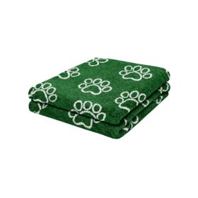 Vetbed  100 cm x 150 cm zöld és fehér tappancsos