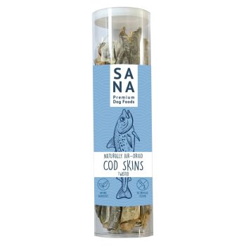 Csavart tőkehalbőr rágórudak kutyáknak SANA 