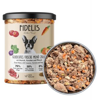   Kecske főtt menü őszibarackkal , maniókával, sárgarépával 400g - Fidelis