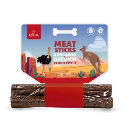 POKUSA Meat Sticks Húsrolád kenguru és strucc és  (4 db)